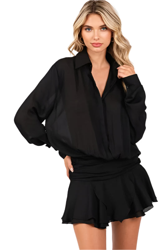 Remy - Chiffon Shirt Dress  SPYTFUL