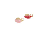 Jewel Pledge - 18k Gold Snail Charm with CZ Stones, Patience Motif CPG1613: Peach / 1 pc