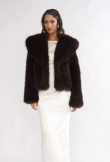 The Vienna Faux Fur Coat – Rich Mocha Brown Short Plush Jacket