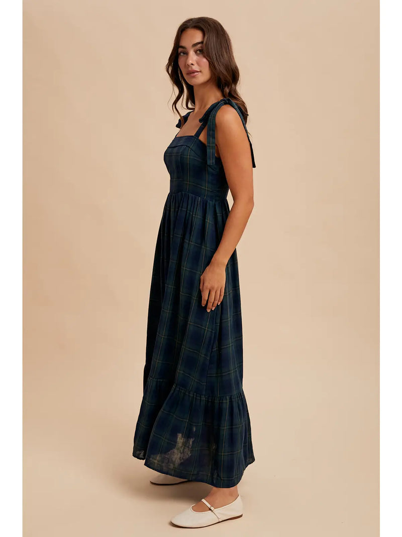 Highland Muse- Tartan Maxi Dress