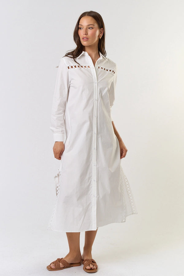 Collared Button Down Midi Dress