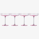 Pink Ribbed Coupe - Set of 4