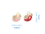 Jewel Pledge - 18k Gold Snail Charm with CZ Stones, Patience Motif CPG1613: Peach / 1 pc