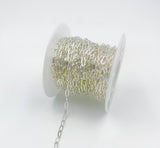 findings4uGem - Shiny Silver Oval Link Paperclip Chain Charm by Foot, CH108: 3 Feet / XS