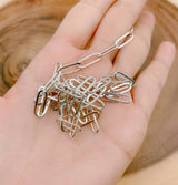 findings4uGem - Shiny Silver Oval Link Paperclip Chain Charm by Foot, CH108: 3 Feet / XS