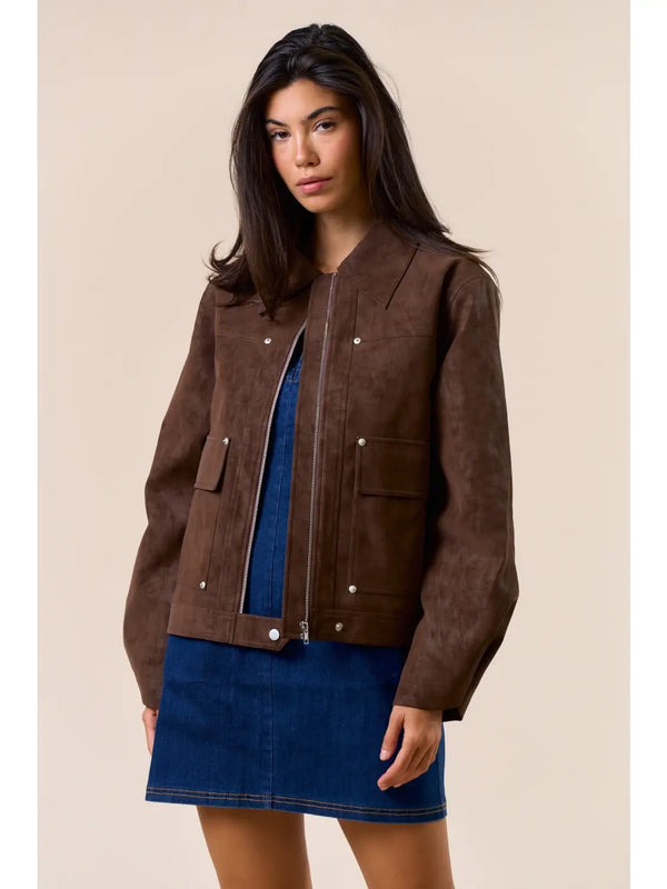 Palm Desert Jacket- Faux Suede Jacket