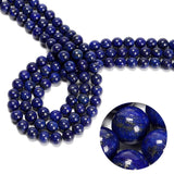 CRCBEADS - Lapis Lazuli Smooth Round Beads 6mm 8mm 10mm 12mm 15.5" Strand: 10mm