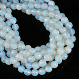CRCBEADS - Opalite Faceted Round Beads 4mm 6mm 8mm 10mm 12mm 15.5" Strand: 8mm