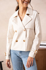 Eleanor Cropped Trench Coat - Cropped Jacket