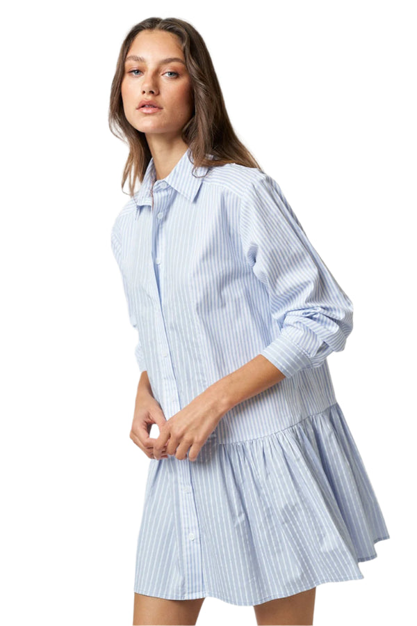 Chambray Mini Shirt Dress