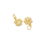 Jewel Pledge - Tiny Animal Paw Charm for Jewelry Making, CPG-CPS1375: Silver / 3pcs