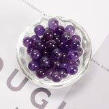 CRCBEADS - Natural Amethyst Smooth Round Beads 4mm 6mm 8mm 10mm 12mm Approx 15.5" Strand: 10mm