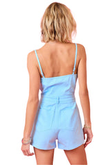 Sloane Light Blue Denim Romper