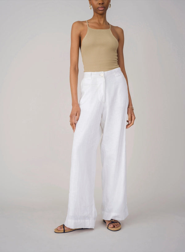 Straight Leg Linen Pant