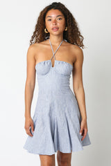 Gael Mini Linen Halter Dress