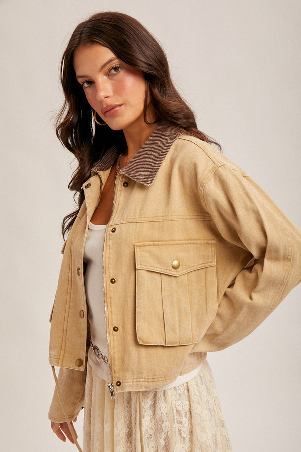 Vintage-Inspired Women’s Cropped Barn Jacket