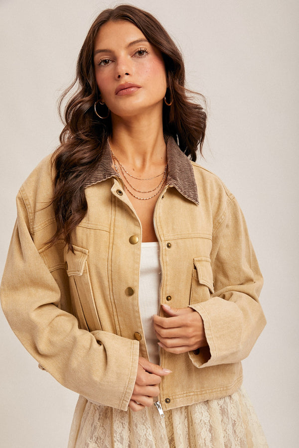 Vintage-Inspired Women’s Cropped Barn Jacket