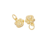 Jewel Pledge - Tiny Animal Paw Charm for Jewelry Making, CPG-CPS1375: Gold / 3pcs