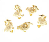Jewel Pledge - 18k Gold/Silver 3D Baby Chick & Duckling Charm CPG-CPS2370: Silver / 5 pcs