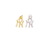 Jewel Pledge - Gold and Silver New York Monogram Charm CPG-CPS2372: Gold / 3pcs