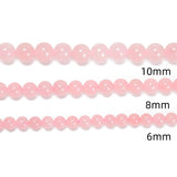 CRCBEADS - Rose Quartz Smooth Round Beads 4mm 6mm 8mm 10mm 12mm 15.5" Strand: 8mm