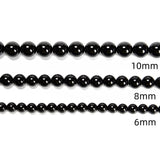 CRCBEADS - Black Onyx Smooth Round Beads 4mm 6mm 8mm 10mm 12mm 14-20mm 15.5" Strand: 8mm