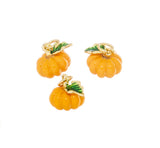 Jewel Pledge - Gold Pumpkin Halloween Charm For Jewelry Making ,CPG3259: 3pcs