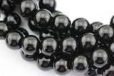 CRCBEADS - Black Onyx Smooth Round Beads 4mm 6mm 8mm 10mm 12mm 14-20mm 15.5" Strand: 8mm
