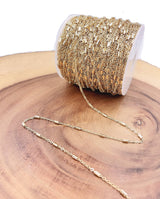 findings4uGem - Gold Filled Barrel Satellite Chain for DIY Jewelry, CH306: Gold / 3FT(1 Yard)