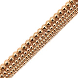 CRCBEADS - Titanium 14K Gold Plated Hematite Smooth Round Beads 2mm 3mm 4mm 6mm 15.5'' Strd: 2mm