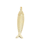 Jewel Pledge - Large Gold Fish Charm For Jewelry, Gold Fish Pendant CPG3045: 3pcs