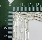 findings4uGem - Shiny Silver Oval Link Paperclip Chain Charm by Foot, CH108: 3 Feet / XS