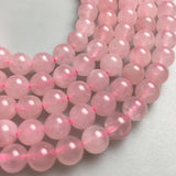 CRCBEADS - Rose Quartz Smooth Round Beads 4mm 6mm 8mm 10mm 12mm 15.5" Strand: 8mm
