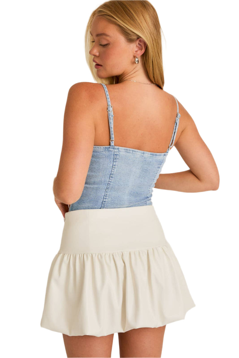 Denim Corset Bustier Bodysuit