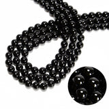 CRCBEADS - Black Onyx Smooth Round Beads 4mm 6mm 8mm 10mm 12mm 14-20mm 15.5" Strand: 8mm