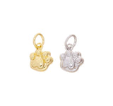 Jewel Pledge - Tiny Animal Paw Charm for Jewelry Making, CPG-CPS1375: Silver / 3pcs