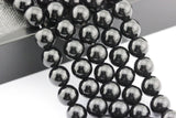 CRCBEADS - Black Onyx Smooth Round Beads 4mm 6mm 8mm 10mm 12mm 14-20mm 15.5" Strand: 8mm