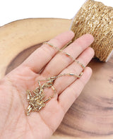 findings4uGem - Gold Filled Barrel Satellite Chain for DIY Jewelry, CH306: Gold / 3FT(1 Yard)