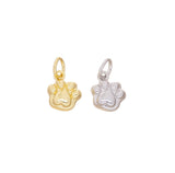 Jewel Pledge - Tiny Animal Paw Charm for Jewelry Making, CPG-CPS1375: Silver / 3pcs