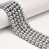 CRCBEADS - Silver Hematite Smooth Round Beads 2mm 3mm 4mm 6mm 8mm 10mm 12mm 15.5" Strand: 2mm