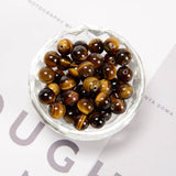 CRCBEADS - Natural Yellow Tiger Eye Smooth Round Beads Size 3mm to 20mm 15.5" Strand: 10mm