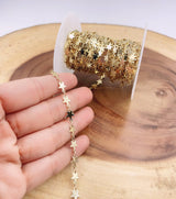 findings4uGem - Gold Filled Star Charm Bead Bulk Roll Chain By Foot, CH083: 3 Feet