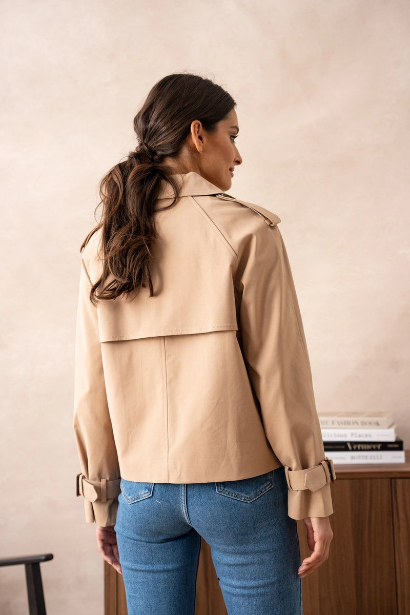 Eleanor Cropped Trench Coat - Cropped Jacket