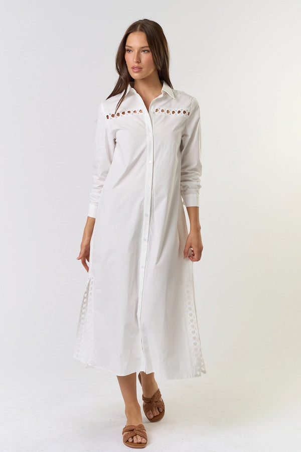 Collared Button Down Midi Dress