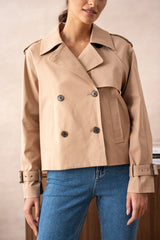 Eleanor Cropped Trench Coat - Cropped Jacket