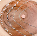 findings4uGem - Shiny Silver Oval Link Paperclip Chain Charm by Foot, CH108: 3 Feet / XS
