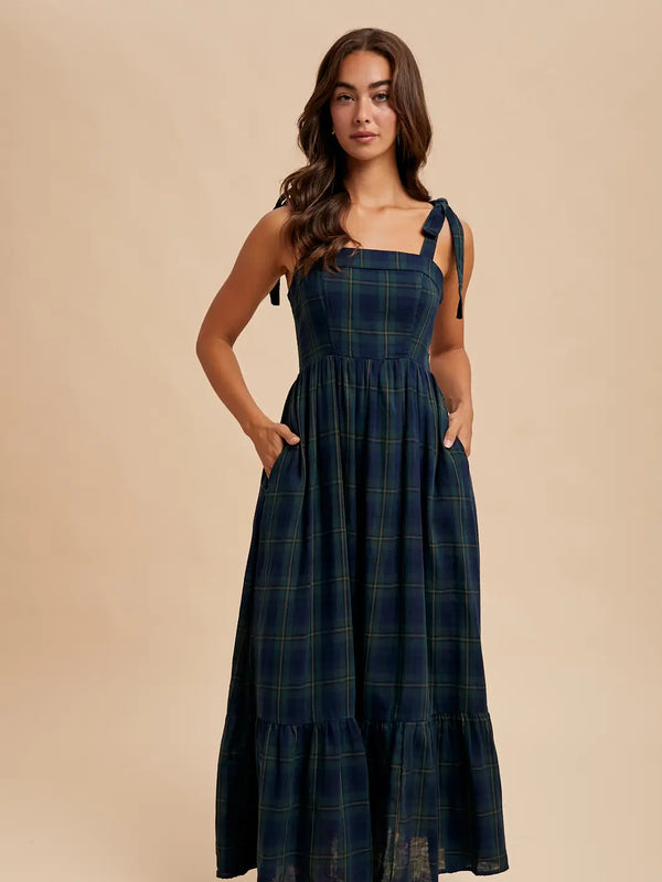 Highland Muse- Tartan Maxi Dress