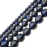 CRCBEADS - Lapis Lazuli Smooth Round Beads 6mm 8mm 10mm 12mm 15.5" Strand: 10mm