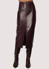 Dante Faux Leather Midi Skirt