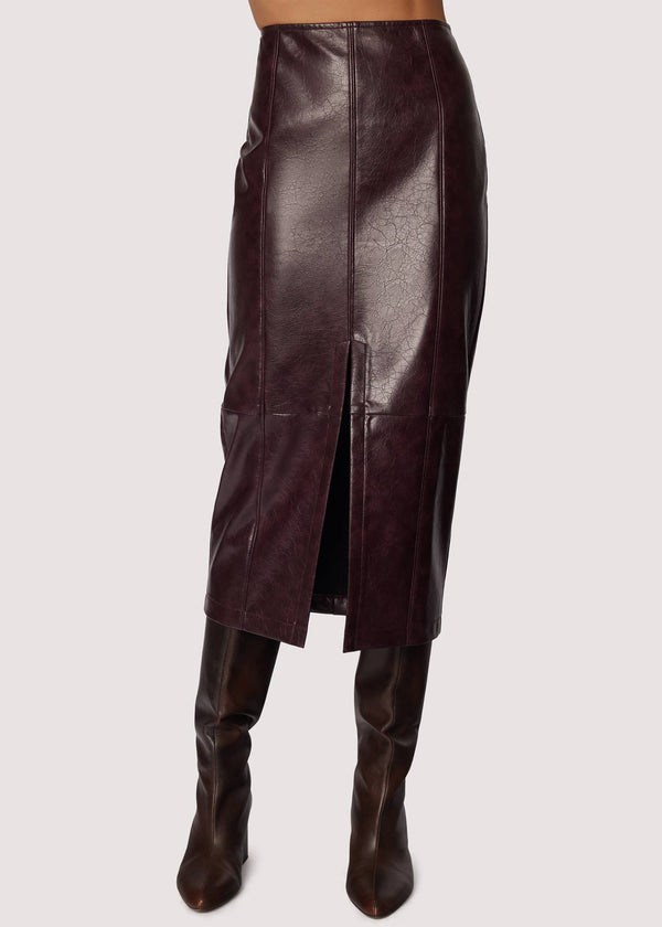 Dante Faux Leather Midi Skirt
